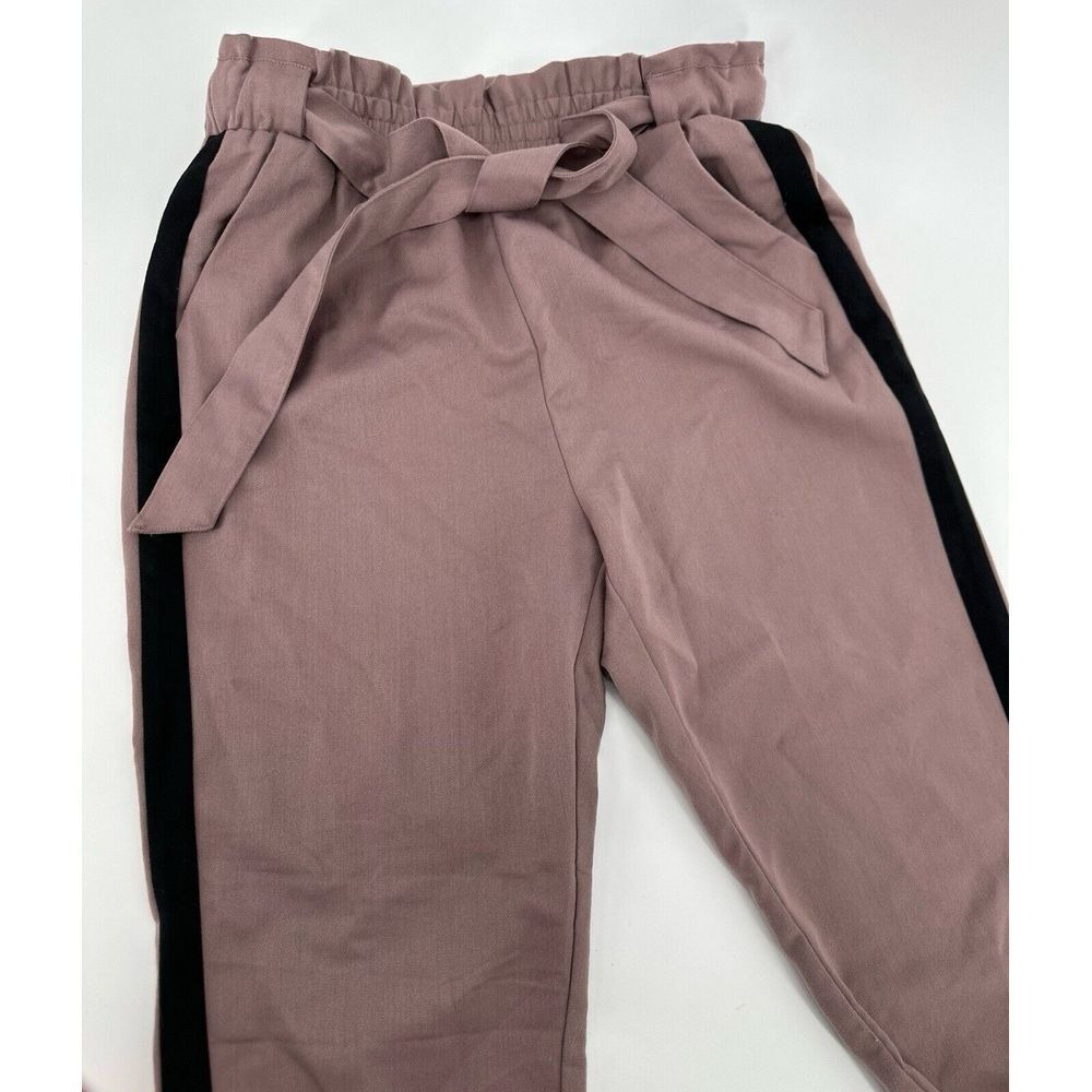 Hyfve Pants Women's Large Purple and Black  Cuffed Legs Trousers